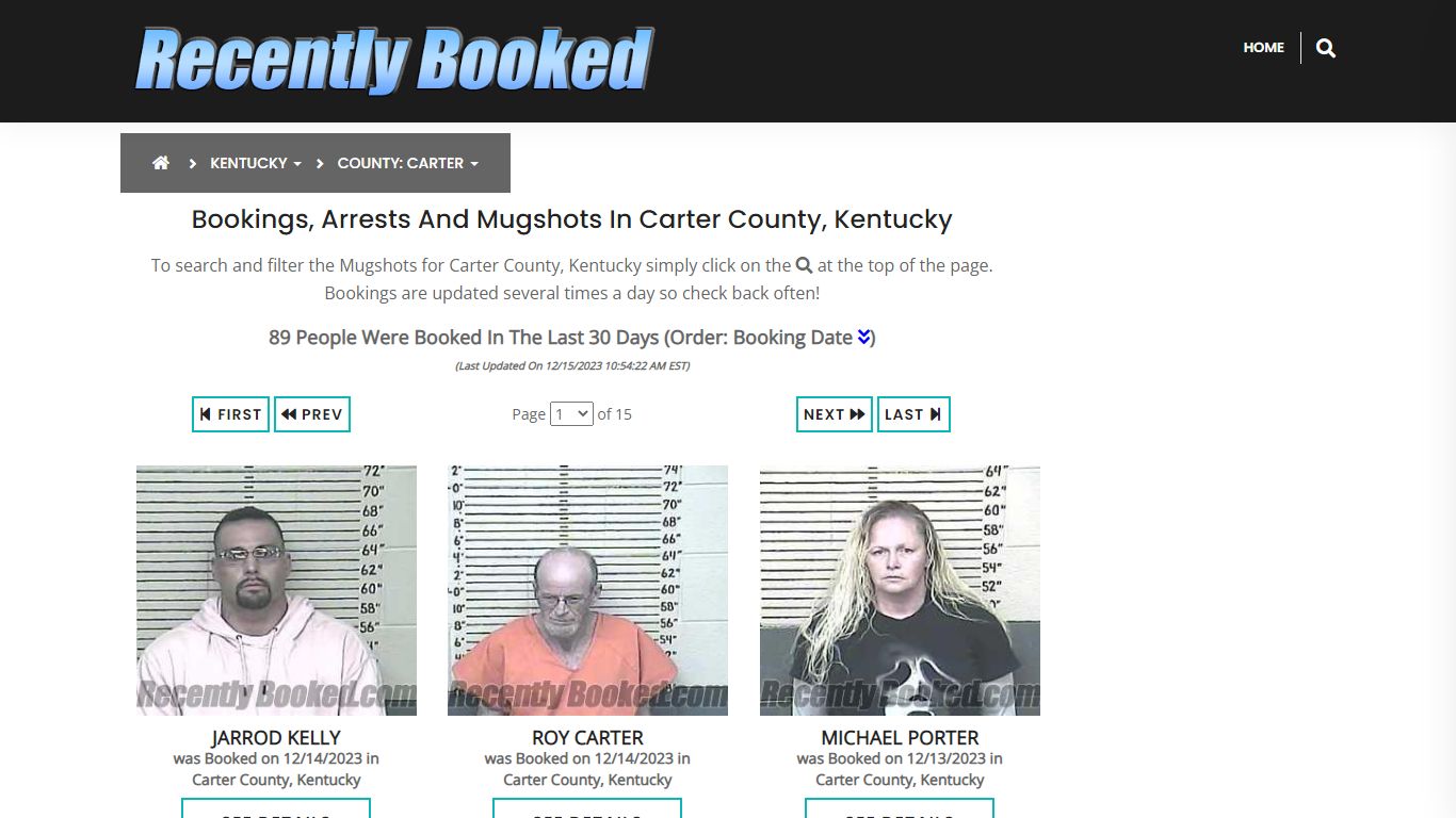 Recent bookings, Arrests, Mugshots in Carter County, Kentucky